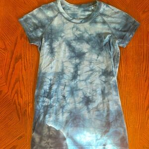 LULU lemon tie dye top blue